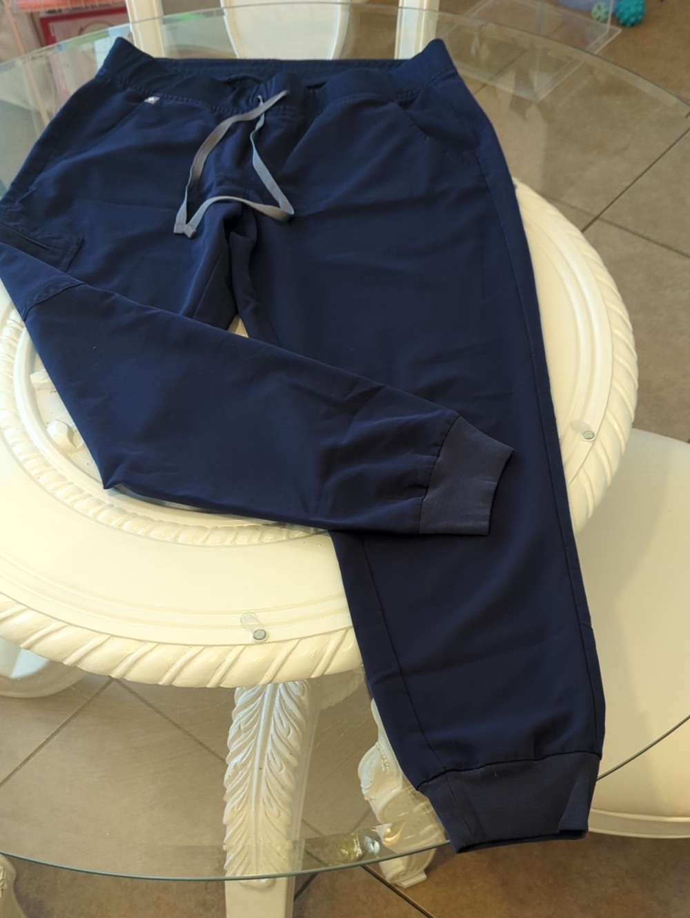 Figs  Dark Navy Jogger Sweatpants  Scrubs  Gray Drawstring L